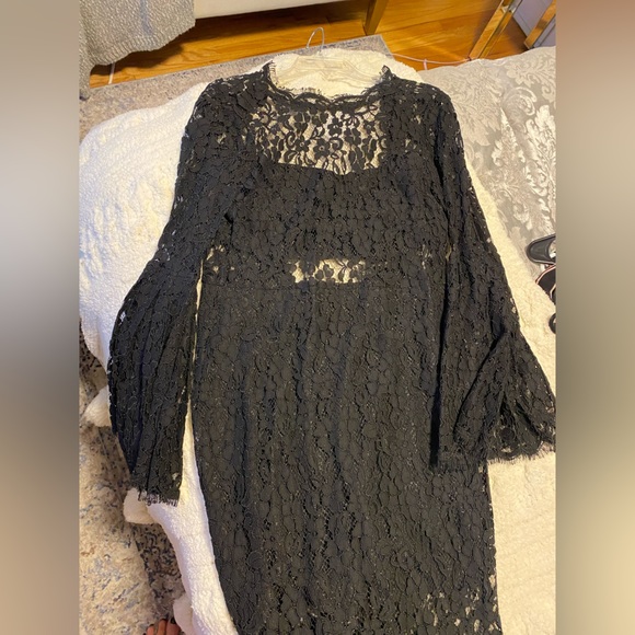 LACE MERMAID MIDI DRESS | black size M - Picture 8 of 10